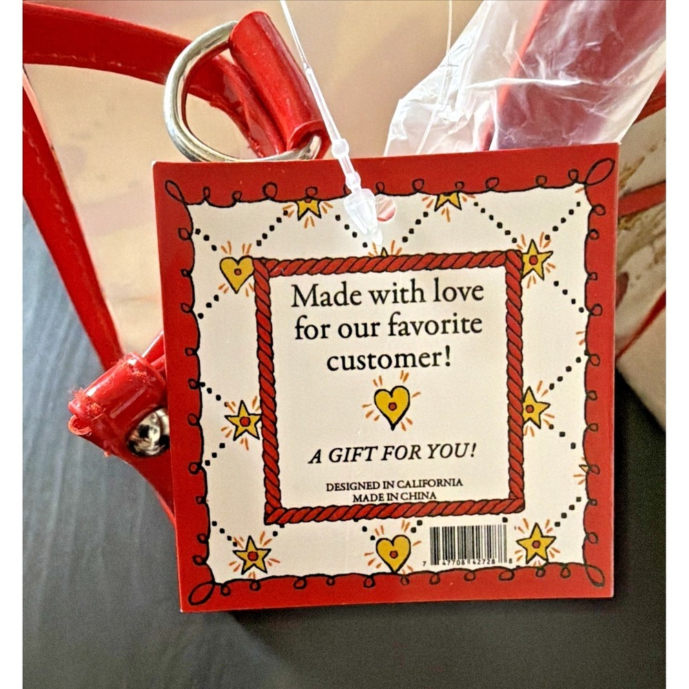 Brighton VIP Celebrate Plastic Tote & Zip Pouch Red Heart Clear Handbag Set NEW - Picture 10 of 12